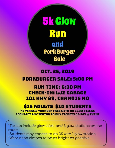 Osage Co R 1 5k Glow Run And Pork Burger Sale